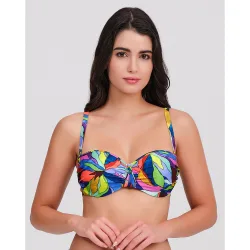 Top bikini mujer aros estilo balconette tirantes ajustables