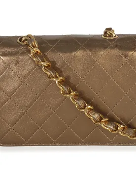 Metallic Quilted Lambskin Extra Mini Square Flap Bag - Chanel - FashionsVida