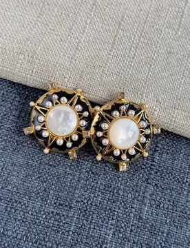 VKVVA Fashion Jewelry Round Compass Black Shell Enamel Stud Earrings for Women Birthday Gifts, Unique Gift - Aliexpress - FashionsVida