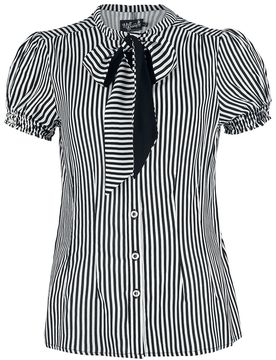 Rockabilly Bluse - Humbug Blouse - XS bis 3XL - für Damen - Größe 3XL - schwarz/weiß - Frauen - female