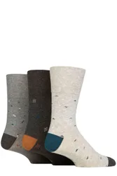 Mens 3 Pair Cotton Argyle Patterned and Striped Socks Geometric Myriad Mid Grey 6-11 - Grey - Size: 6-11 Mens