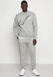 Mens Multi Swoosh Crew Neck Tracksuit In Grey Fleece - Size 2xl
