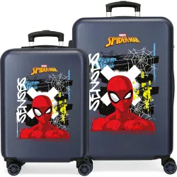 Juego de maletas 55-65 cm Graffity Of Spiderman ABS rígida con capacidad de 91L
