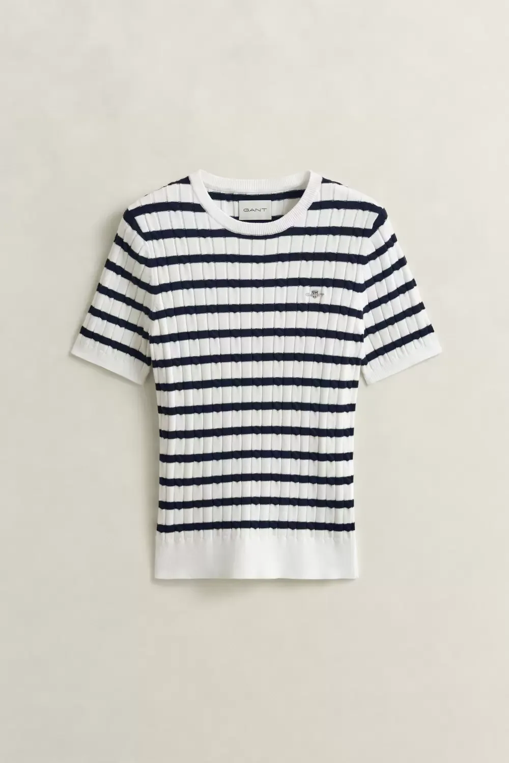 STRETCH COTTON CABLE STRIPE SS feale - M - FashionsVida