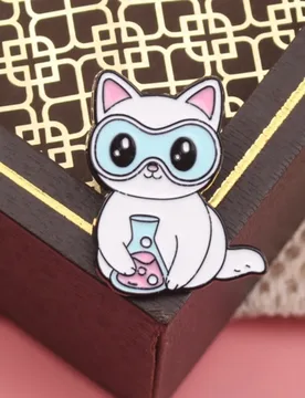 Small animal chemist shaped pin, cartoon cute cat and dog fixed clothes accessories metal badge - Aliexpress - FashionsVida