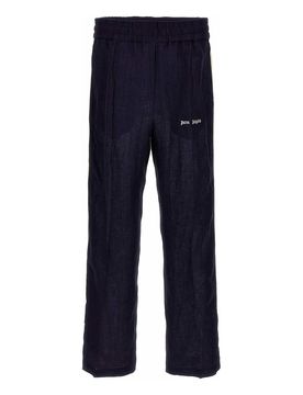 Joggers classici in lino con logo