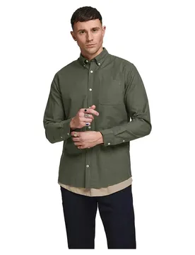 Chemise à Manches Longues Oxford Forest Night / Slim Fit S