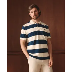 Polo piqué de hombre manga corta de rayas