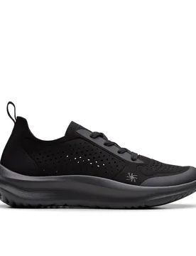 Women's Solevana Tie Black Trainers Size: 4.5-Standard Fit - Black - Size: 4.5-Standard Fit - Clarks - FashionsVida