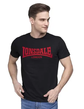 T-shirt à Manches Courtes Ll008 One Tone Black / Red S - Lonsdale - FashionsVida
