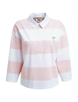 BOXY CROPPED POLO T-SHIRT BLOCKSTRI female - XL - FashionsVida