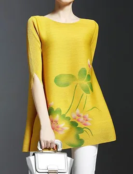 Fashionable A-line large hem pleated short skirt for summer new casual short sleeved loose print dress for women - Aliexpress - FashionsVida