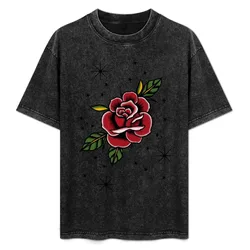 Traditional Rose Tattoo T-Shirt Fashion Pattern Printed Tee Shirt