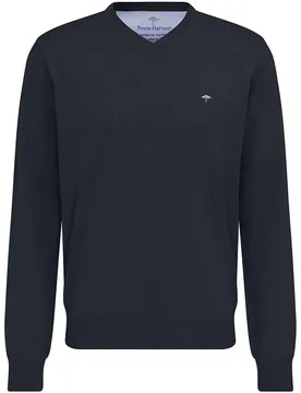 Pull à Col En V Sfpk211 Navy L