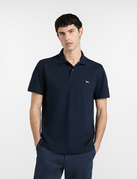 Harmont&blaine polo basic piquet stretch uomo blu navy