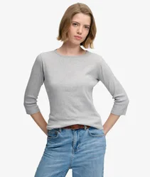 Superdry Damen Athletic Essentials Pointelle-top Lockere Passform Grey - Größe: 44