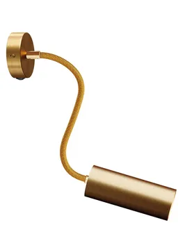 Cables Lampe Flex 30 Fermaluce Avec Mini Rosace Avec Interrupteur Et Spot Avec Abat-jour Tub-e14 Sans Ampoule Satin Brass One Size