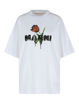 T-shirt di cotone con stampa tulipica