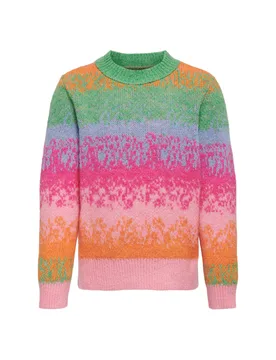 Maglia girocollo multicolore in misto lana a fantasia sfumata 8-14 anni - Only - FashionsVida