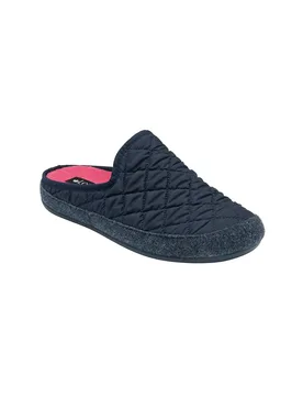 Women's 'Jimena' Quilted Mule Slippers in Navy Size: 3 - Navy - Size: 3 - Lotus - FashionsVida