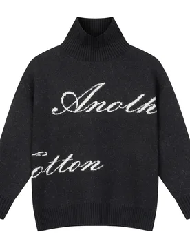 Knit Turtleneck Black S Damen - Another Cotton Lab - FashionsVida