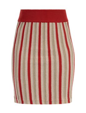 Faina Falda beige / rojo