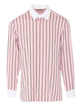 Camicia Oxford rosa e verde