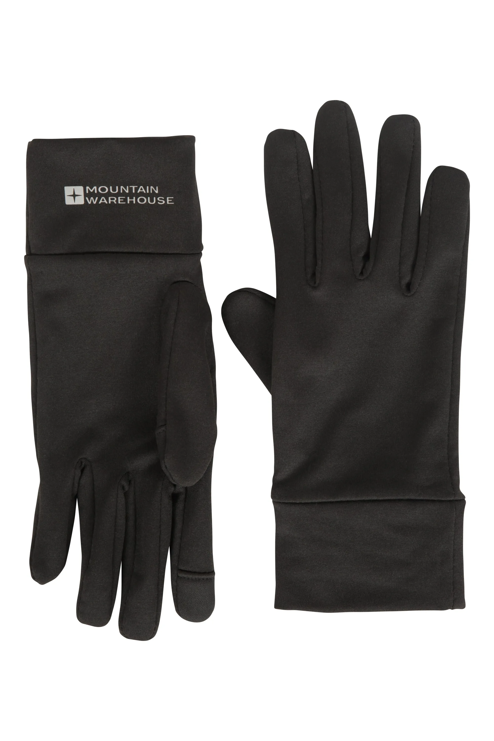Touch Screen Womens Liner Gloves - Black - Black - Size: S - Mountain Warehouse - FashionsVida