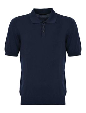 Fay Polo In Maglia Di Cotone Blu