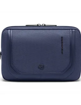 Pochette S143 Donna Blu in Pelle e Tessuto con Tracolla Removibile - Piquadro - FashionsVida