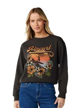 Sweat-shirt Wave Standard Washed Black XS