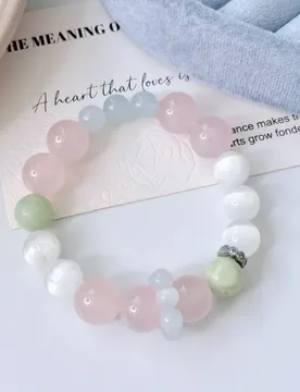 Natural lychee frozen powder crystal candy color bracelet bracelet jewelry summer dopamine girl wear good luck transfer beads - Aliexpress - FashionsVida