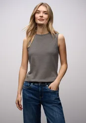 Gestreiftes Basic Top female Braun