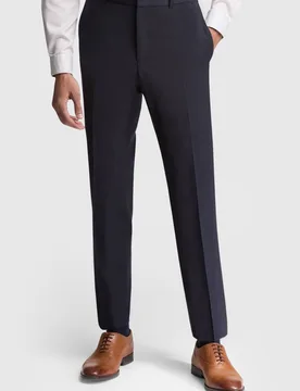 Mens Flat Fronted Slim Fit Suit Trousers In Navy Wool - Size 46r - Ted baker - FashionsVida