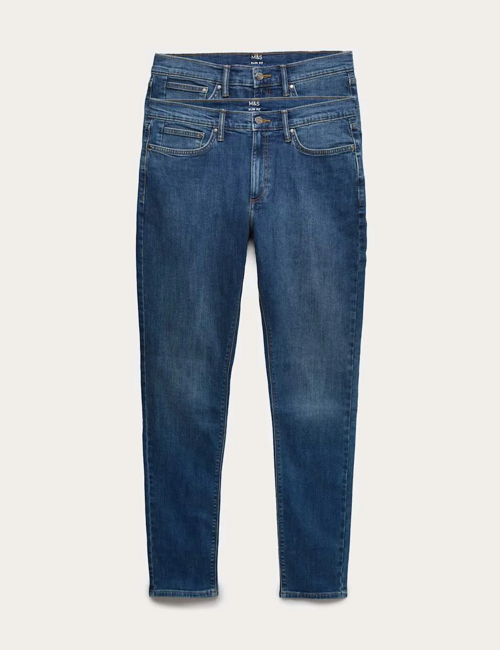 Pack Slim Fit Stretch Jeans Blue Denim male - M&S - FashionsVida