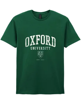 Unisex Oxford 1231 Collegiate Streetwear Forest Green T-Shirt Cotton - Size Large - Park Fields - FashionsVida