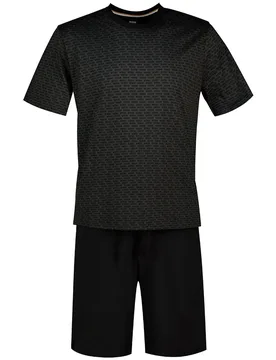 Pigiama A Maniche Corte Relax 01 Black M - BOSS - FashionsVida