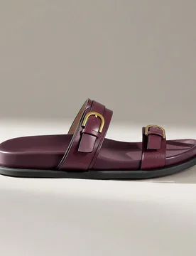 Zapatos de mujer, sandalias planas rojas cómodas y rotas para la playa, sandalias planas para mujer - Shein - FashionsVida