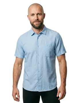 Camicia A Maniche Lunghe 21011022 Linen Medium Blue V1 2XL