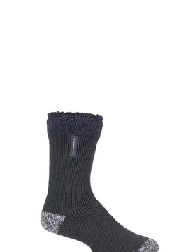 Pair Charcoal Lumi Sleep Socks Men's 6-11 Mens - - Grey - Size: 6-11 Mens - Heat Holders - FashionsVida