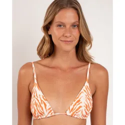 Top de bikini bandeau estampado con relleno