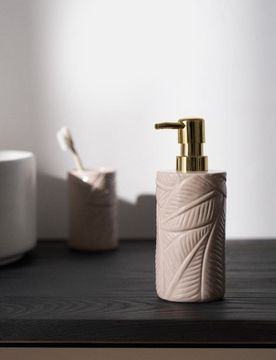 Dispenser per sapone con motivo vegetale - beige
