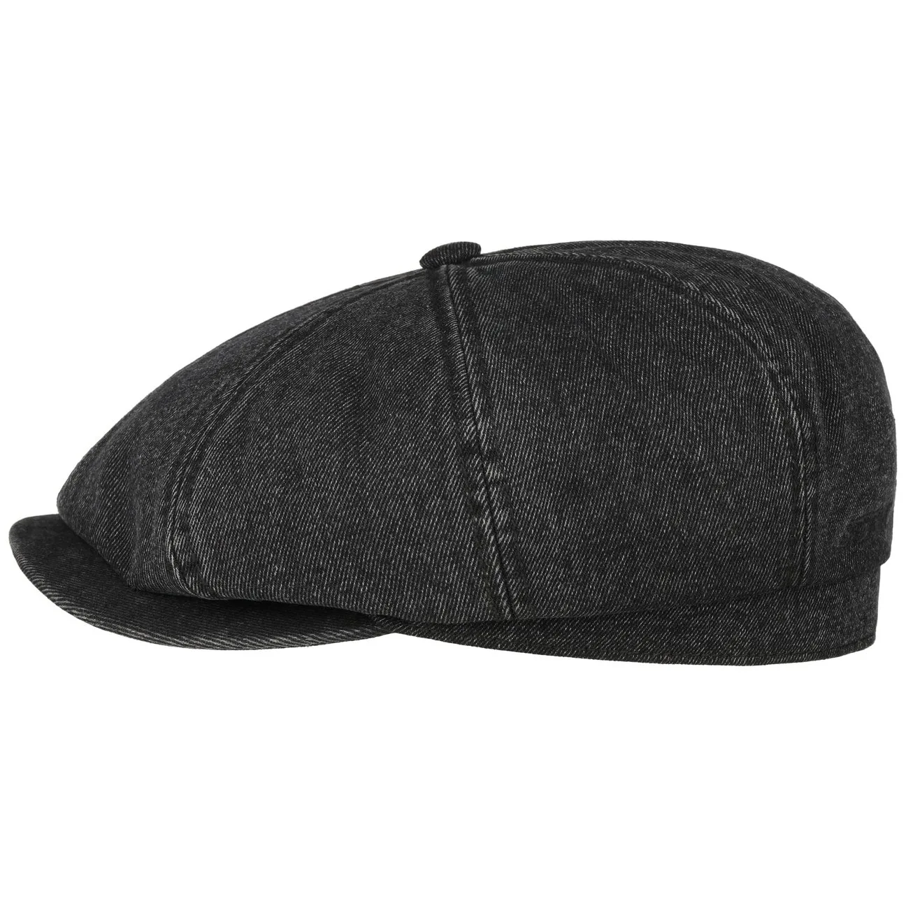 Hatteras Black Denim Flat Cap by - black - Size: L (58-59 cm) - Stetson - FashionsVida