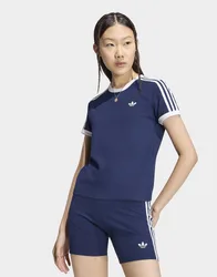 Womens T-shirt 3 Stripes Slim - Blu, blu blu Donna taglia 2XL