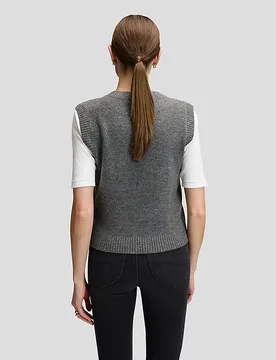 Slim Knitted Vest Charcoal Heather Größe M female - Lee - FashionsVida