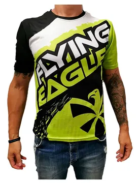 Flying T-shirt à Manches Courtes Black / Green XS