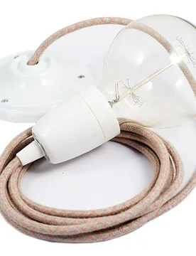 Cables Suspension Luminaire Rd61 Lozenge Diy 1 M Ancient Pink / White One Size - Creative - FashionsVida