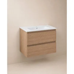 Mueble de baño suspendido con 2 cajones y lavabo de porcelana BBest