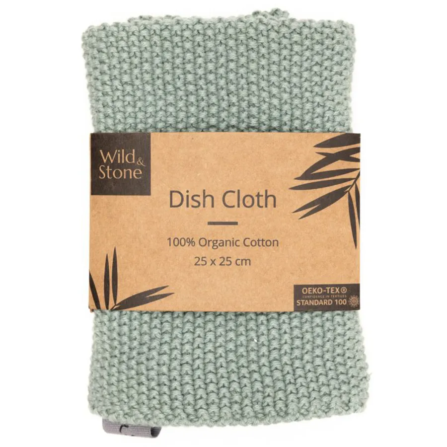 Organic Cotton Dish Cloth - Moss Green - Wild & Stone - FashionsVida