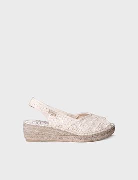 Alpargata de cuña de yute estilo peep toe | BLANCA-AD